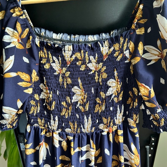 ✨3 for $18✨ Multicolored Smocked Off-the-Shoulder Cottagecore Maxi Dress - Picture 3 of 5